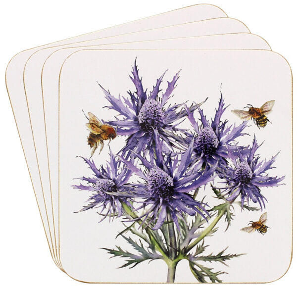 Thistle design Coasters. Designed by Sarah Boddy very atractive tableware.